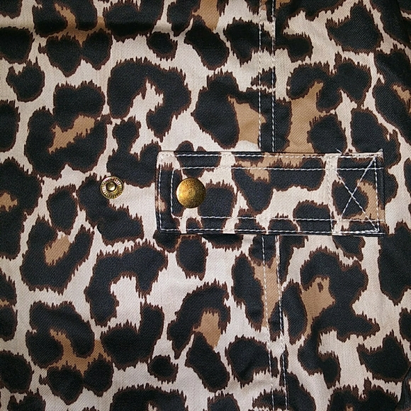 NWT Sz XS J Crew Leopard Print Utility Barn Jacket - Picture 3 of 12